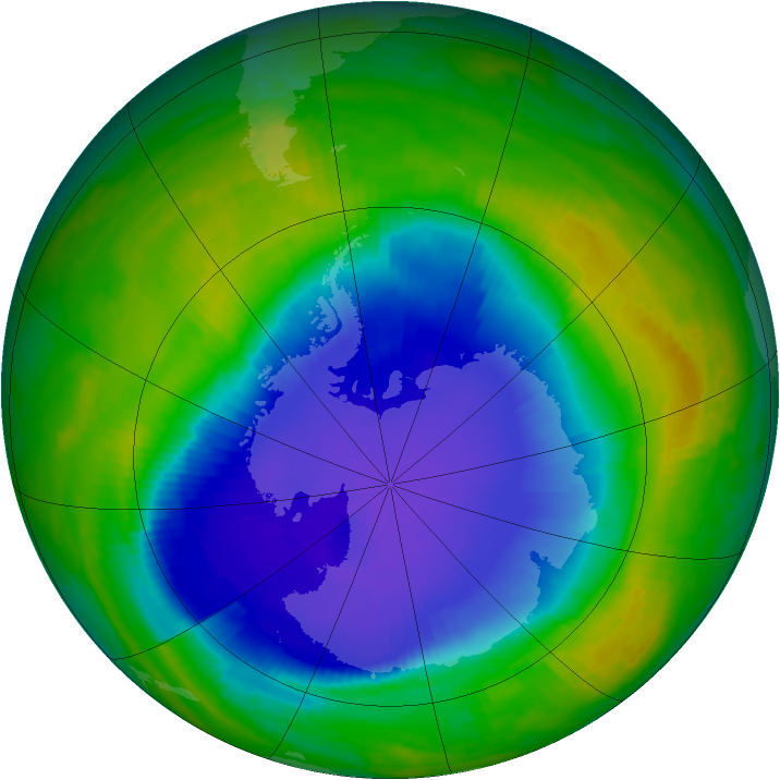 Antarctic ozone map for 03 November 1998